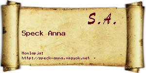 Speck Anna névjegykártya