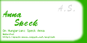 anna speck business card